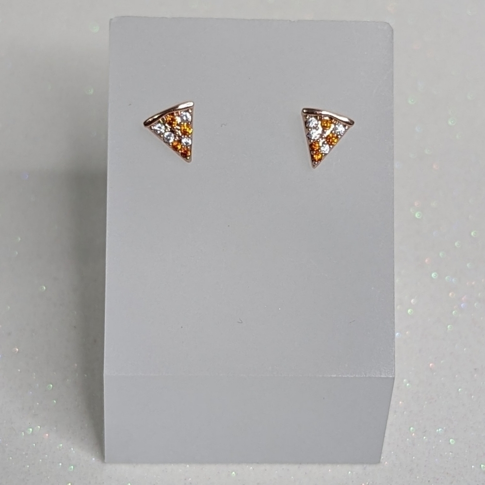 Pizza Slice Rose Gold Stud Earrings